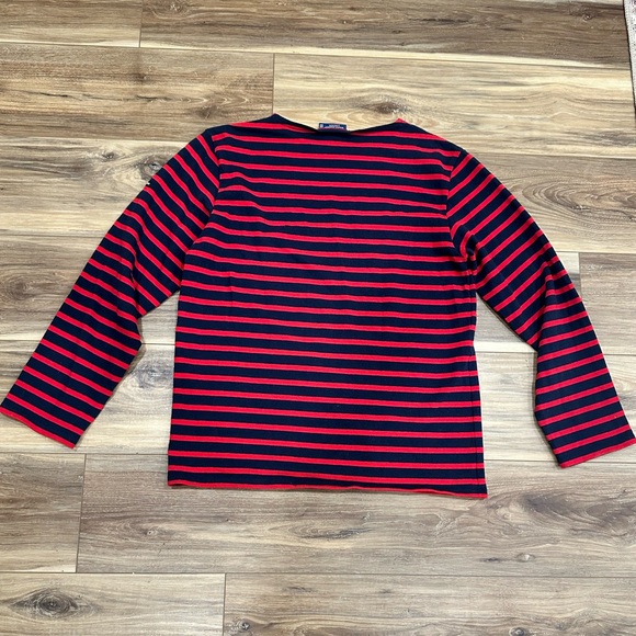 Saint James Women’s Breton Stripe Long Sleeve 100% Cotton Top Red Navy Size M - Picture 2 of 13